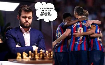 Magnus Carlsen (left) and Barcelona (right)