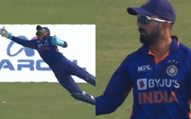 Watch: KL Rahul proves critics wrong as he takes 'flying' catch in second ODI
