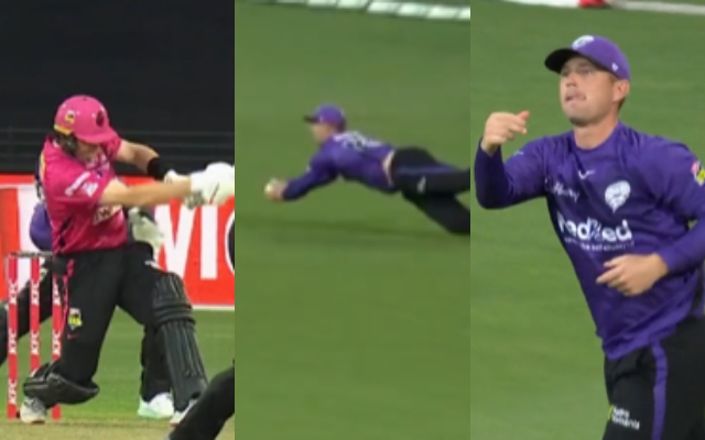 BBL 12, HBH vs SYS, Match 43, Watch: Ben McDermott pulls off unbelievable catch vs Sydney Sixers