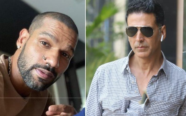 Shikhar Dhawan and Akshay Kumar (Source - Twitter)